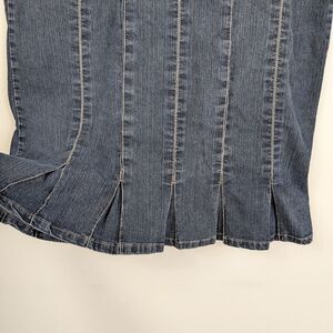 Vintage Denim Maxi Skirt Y2K 90s Blue Jean Long Flare Grunge Fall Flare 12